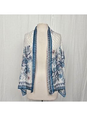 Stunning Blue Floral Scarf/ Shawl